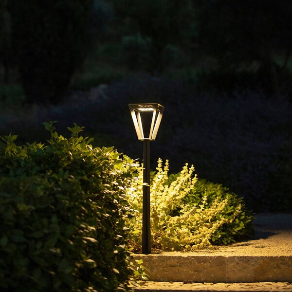 Les Jardins LED napelemes ösvény lámpa Metro érzékelő, szürke, dimmelhető, Alu / szürke / cink, Alumínium