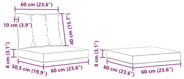 Kültéri kanapé szett párnával 4 pcs Fehér és Bézs