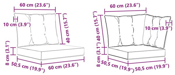 VidaXL Kültéri kanapé szett 7 pcs Természetes és Fekete