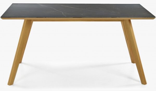 Dekton étkezőasztal, sötét asztallap 160 x 90 cm