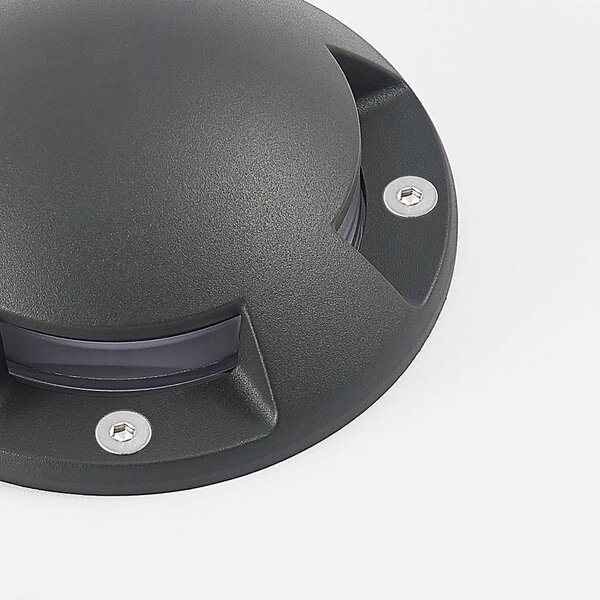 Lindby Huban LED padlósugárzó, 15 cm, 4 lámpás, antracit, Fekete, Alumínium, Modern