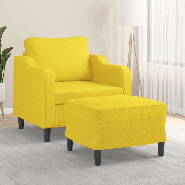 VidaXL világossárga szövet kanapéfotel lábtartóval 60 cm