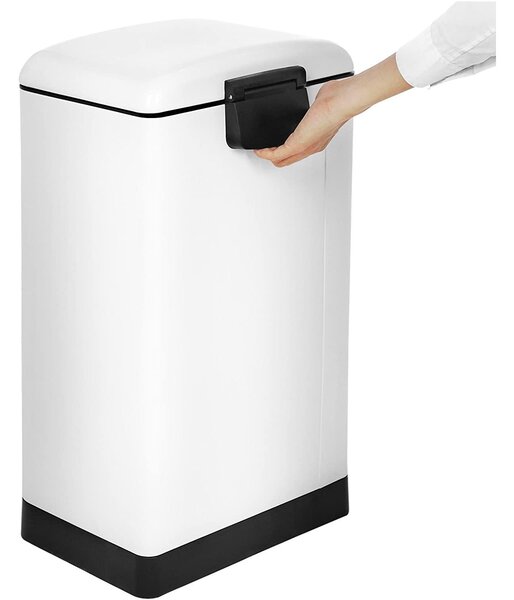 Fedéllel ellátott kuka, pedálos konyhai hulladékgyűjtő 30L, fehér