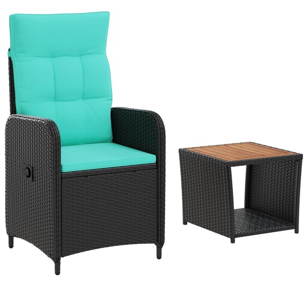 VidaXL Kerti lounge szett 2 db PE rattan és porbevonatos acél