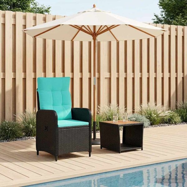 VidaXL Kerti lounge szett 2 db PE rattan és porbevonatos acél