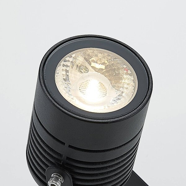 Lindby LED kültéri spot Maris földtüskével, IP65, fekete, Fekete, fém, Modern