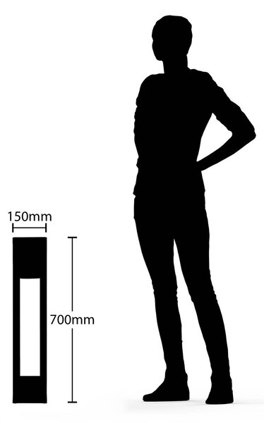 Lucande Kalisa ösvényvilágítás, E27, IP44, 70 cm, szürke, fém, dimmelhető, Alu / szürke / cink, Alumínium, Modern