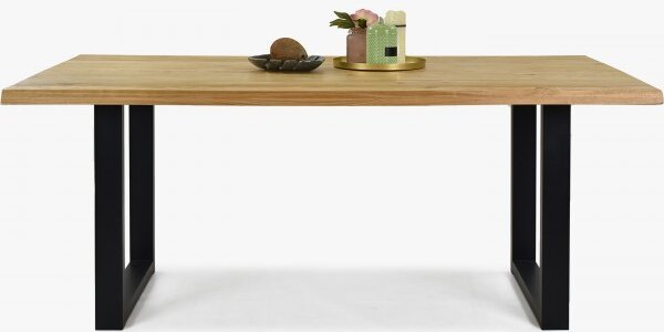 Luxus tölgyfa asztal Emma - fém lábak 180 x 90 cm