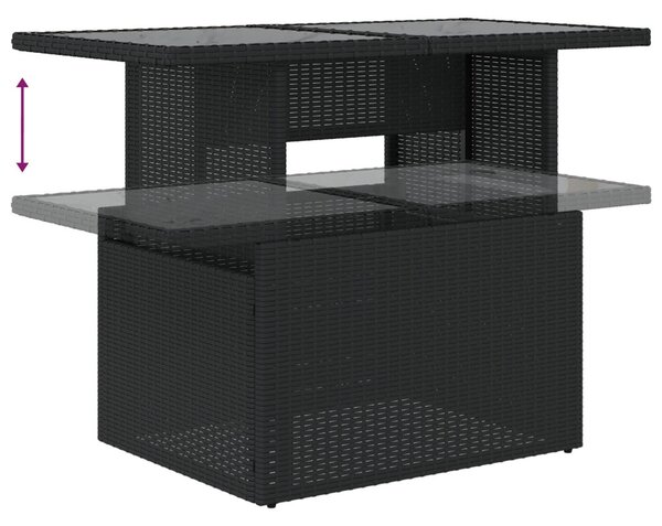 VidaXL Kerti Kanapé Szett párnával tárolóval 9 pcs Fekete és krémszínű