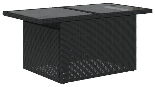 VidaXL Kerti Kanapé Szett párnával tárolóval 9 pcs Fekete és krémszínű