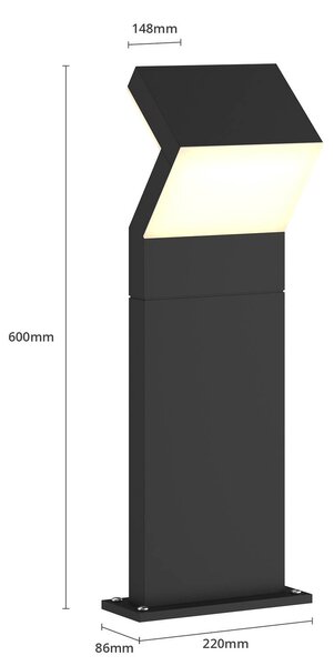 Arcchio LED állványlámpa Havin, antracit, fém, 60cm, Fekete, Alumínium, Modern