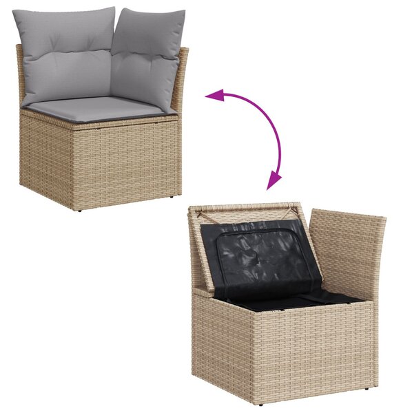 Kert étkező szett párnával 6 pcs Beige és Világosszürke