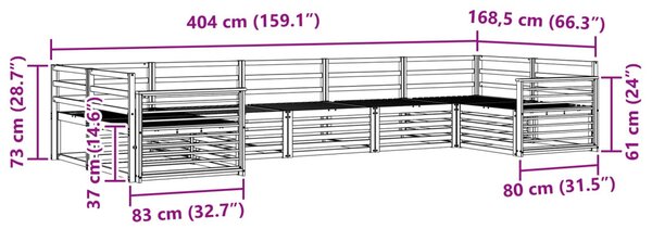 VidaXL Ülőgarnitúrák 7 pcs Természetes Tömör Akácfa