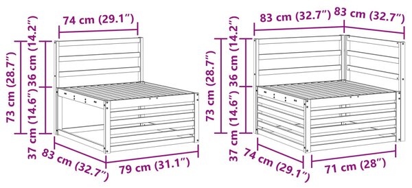 VidaXL Ülőgarnitúrák 7 pcs Természetes Tömör Akácfa