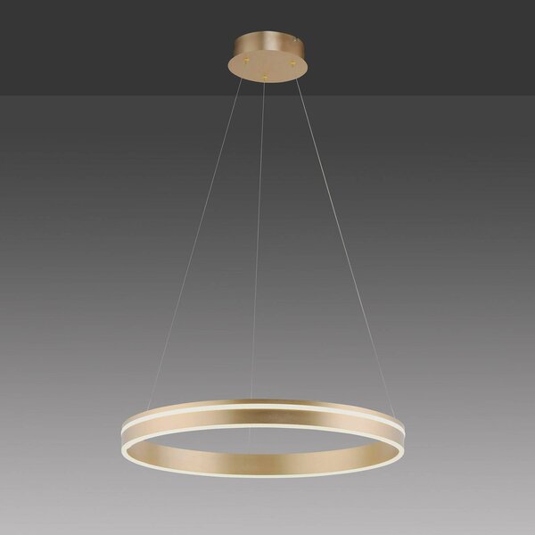 Q-Smart-Home Paul Neuhaus Q-VITO LED függő lámpa, 1 gyűrű, dimmelhető, Sárgaréz / arany, Nappali / Étkező, fém, Modern