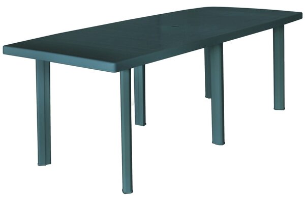 VidaXL zöld műanyag kerti asztal 210 x 96 x 72 cm