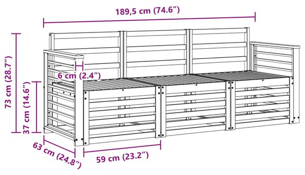 VidaXL Ülőgarnitúrák 3 pcs