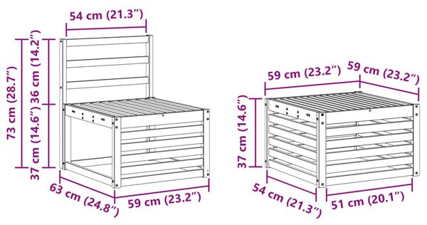 VidaXL Ülőgarnitúrák 5 pcs Természetes Tömör Akácfa