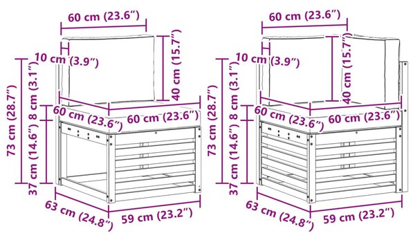 VidaXL Szegmentált kanapé szett 7 pcs Fehér és Világosszürke