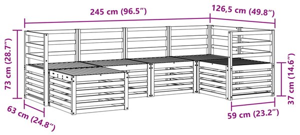 VidaXL Szegmentált kanapé szett 6 pcs Természetes