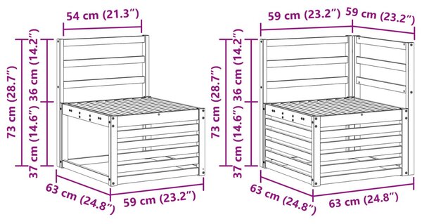 VidaXL Szegmentált kanapé szett 7 pcs Természetes
