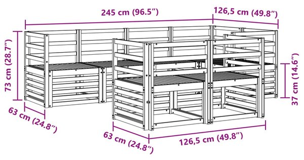 VidaXL Szegmentált kanapé szett 7 pcs Természetes