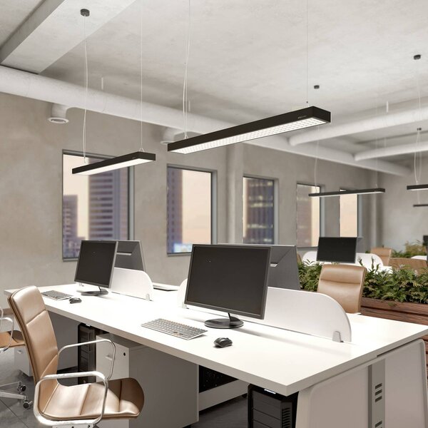 Arcchio Susi LED irodai függesztett lámpa, fekete, 120cm, 4000K, DALI, dimmelhető, Fekete, Dolgozószoba / Iroda, Alumínium, Modern