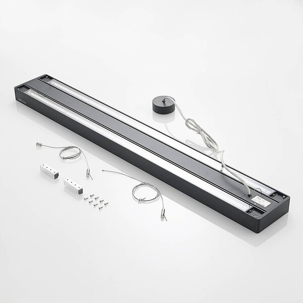 Arcchio Susi LED irodai függesztett lámpa, fekete, 120cm, 4000K, DALI, dimmelhető, Fekete, Dolgozószoba / Iroda, Alumínium, Modern