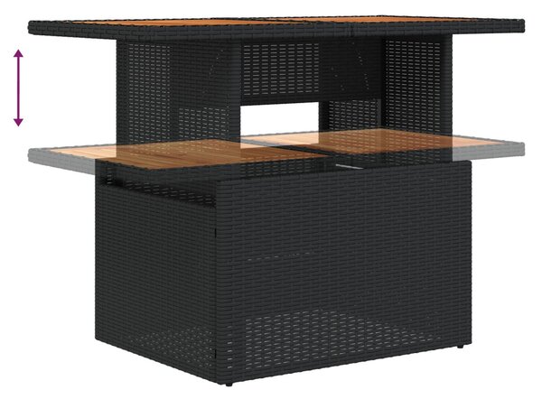 Kert étkező szett párnával 9 pcs Fekete és Barna