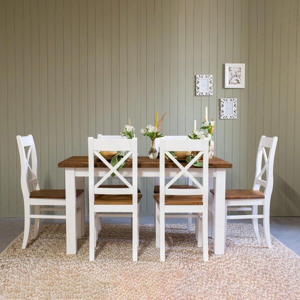 Étkezőasztal Provence 160 x 80 cm + 6 x S26 szék