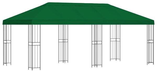 Kerti pavilon 6 x 3 m Zöld Poliészter és acél 190 gsm