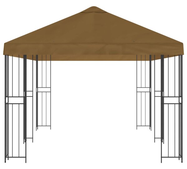 Kerti pavilon 6 x 3 m Tópszínű Poliészter és acél 190 gsm