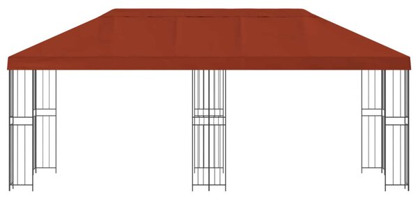 Kerti pavilon 6 x 3 m Terrakotta Poliészter és acél 190 gsm