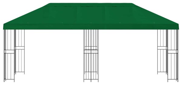 Kerti pavilon 6 x 3 m Zöld Poliészter és acél 190 gsm