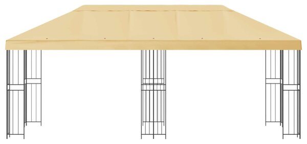 Kerti pavilon 6 x 3 m Krémszínű Poliészter és acél 190 gsm