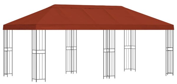 Kerti pavilon 6 x 3 m Terrakotta Poliészter és acél 190 gsm