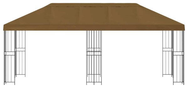 Kerti pavilon 6 x 3 m Tópszínű Poliészter és acél 190 gsm