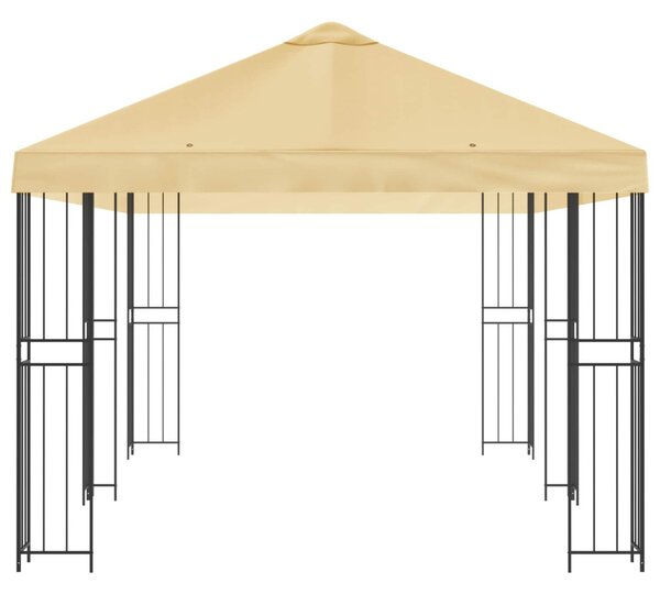 Kerti pavilon 6 x 3 m Krémszínű Poliészter és acél 190 gsm
