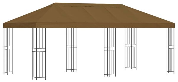 Kerti pavilon 6 x 3 m Tópszínű Poliészter és acél 190 gsm