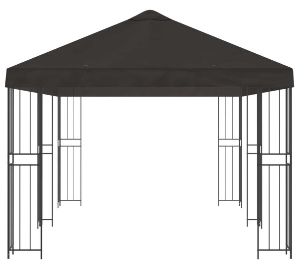 Kerti pavilon 6 x 3 m Antracitszürke Poliészter és acél 190 gsm