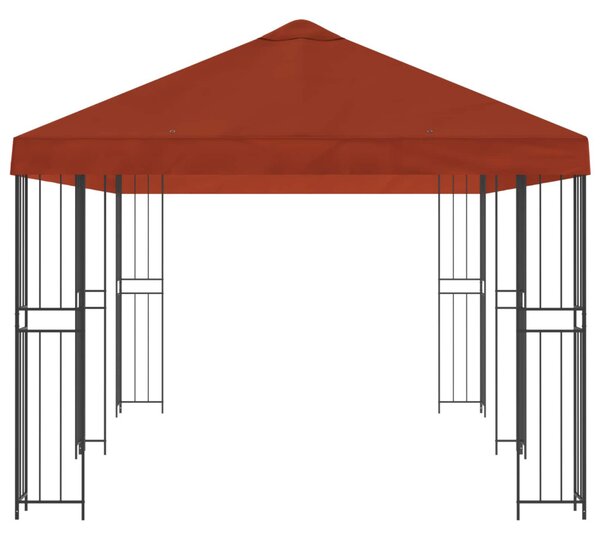 Kerti pavilon 6 x 3 m Terrakotta Poliészter és acél 190 gsm