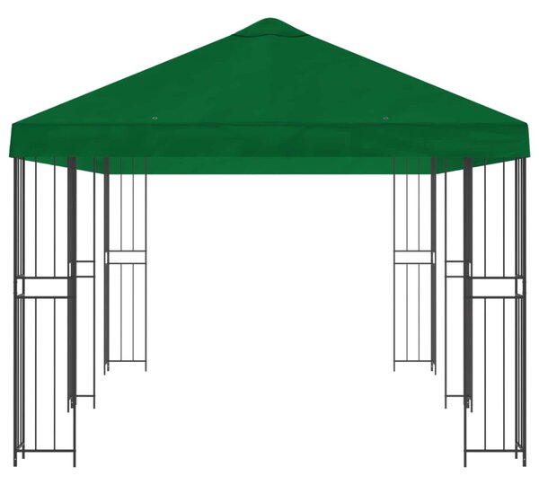 Kerti pavilon 6 x 3 m Zöld Poliészter és acél 190 gsm