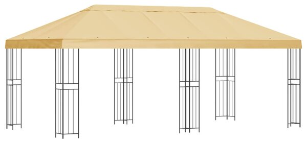 Kerti pavilon 6 x 3 m Krémszínű Poliészter és acél 190 gsm