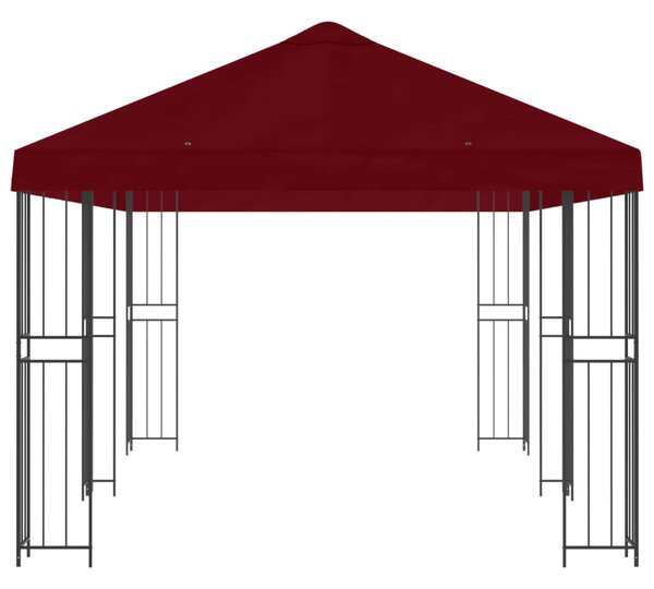 Kerti pavilon 6 x 3 m Burgundi Poliészter és acél 190 gsm