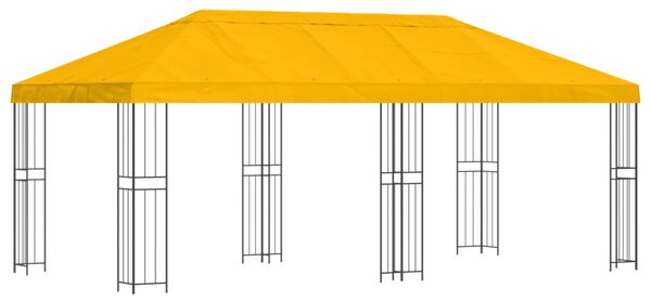 Kerti pavilon 6 x 3 m Sárga Poliészter és acél 190 gsm