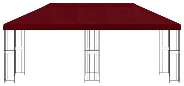 Kerti pavilon 6 x 3 m Burgundi Poliészter és acél 190 gsm