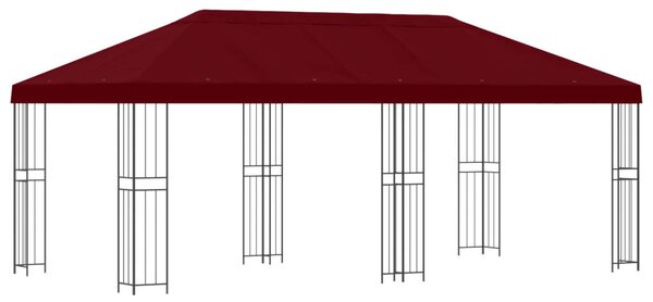 Kerti pavilon 6 x 3 m Burgundi Poliészter és acél 190 gsm