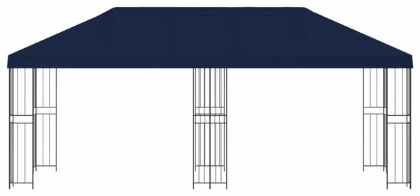 Kerti pavilon 6 x 3 m Kék Poliészter és acél 190 gsm