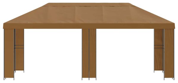 Kerti pavilon 6 x 3 m Bézs Poliészter és acél 190 gsm