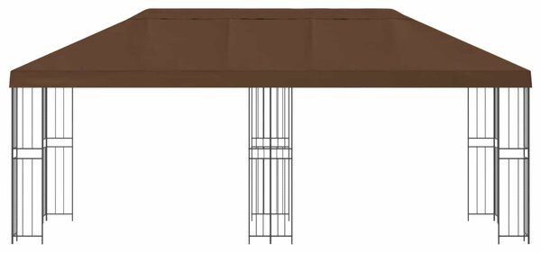 Kerti pavilon 6 x 3 m Barna Poliészter és acél 190 gsm